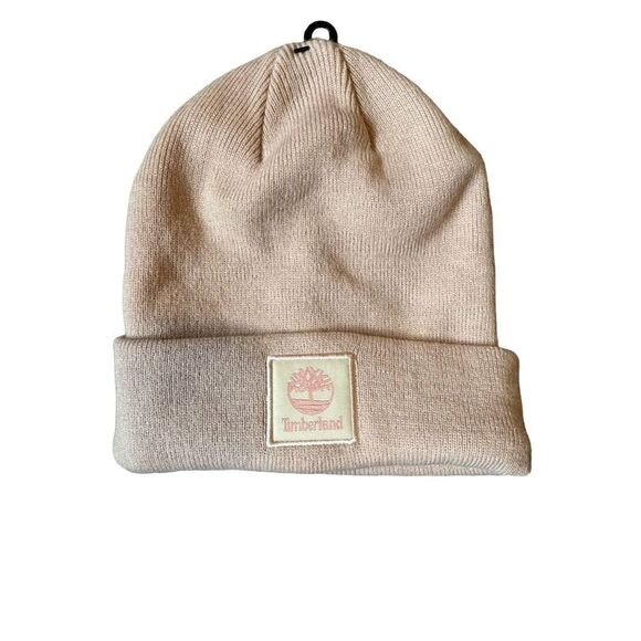 Timberland Women's Pink Cuffed Beanie with  Logo Patch - Picture 2 of 8